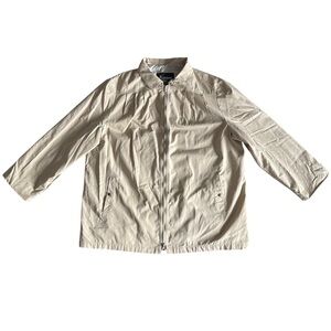 Vintage London Fog Jacket Windbreaker Rain Coat Tan/Beige Lined Zipper Size 22W